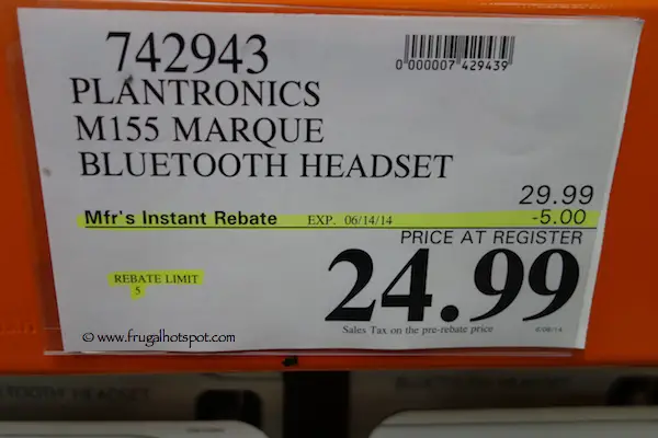 Plantronics Marque M155 Bluetooth Headset Costco Price