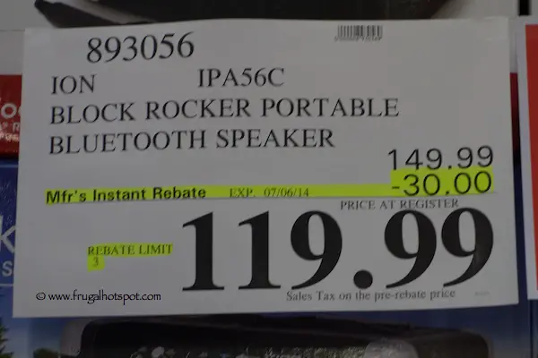 Ion Block Rocker Bluetooth Portable Speaker Costco Price