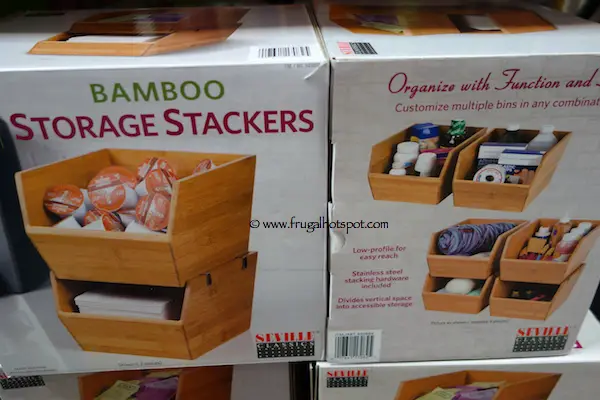 Seville Classics 2 Piece Bamboo Storage Stackers Costco