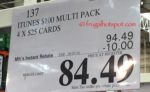 Apple iTunes Gift Cards $100 Multi-Pack Costco Price