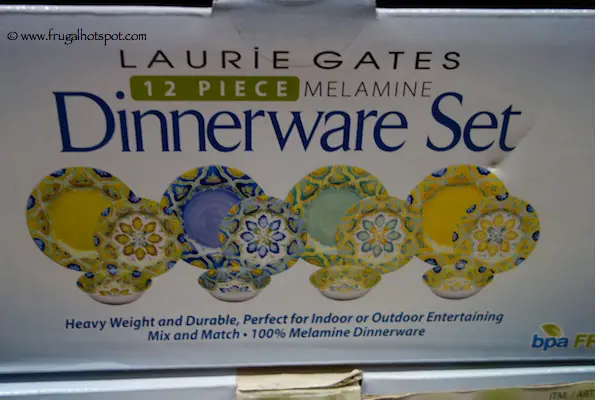 Laurie Gates 12-Piece Melamine Dinnerware Set Costco