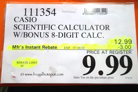 Casio Scientific Calculator fx-300ES with Travel Size Calculator Costco Price