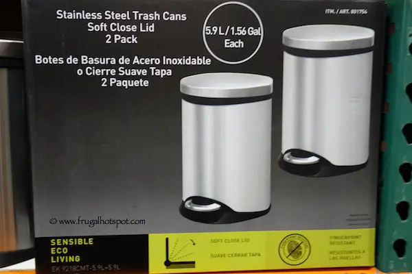 Sensible Eco Living Stainless Steel Trash Can 2-Pack Costco