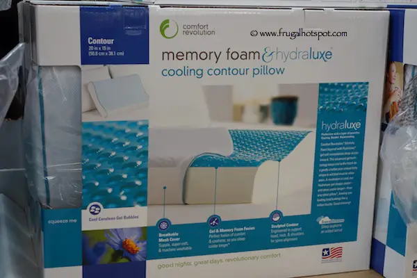 Comfort Revolution Memory Foam & Hydraluxe Cooling Contour Pillow Costco