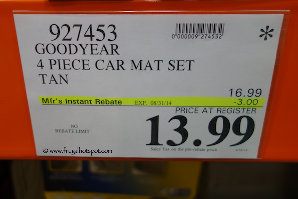 Goodyear 4-Piece Car Mat Set Costco Price