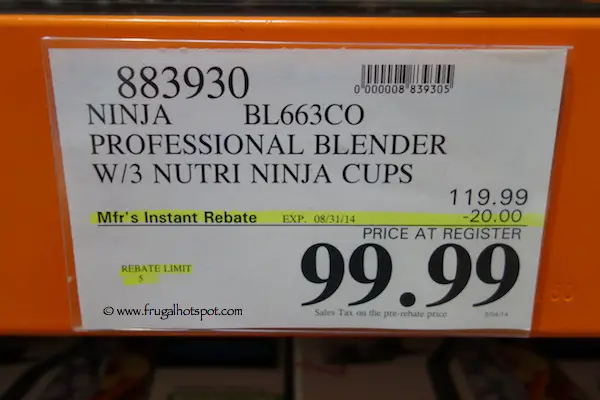 Ninja Professional Blender with Nutri Ninja Cups Costco Price