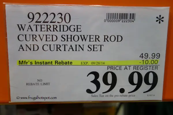 WaterRidge Curved Shower Rod and Curtain Set Costco Price