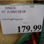 93" Jumbo Bear Costco Price