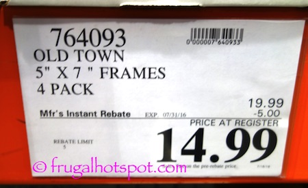 Old Town 5" x 7" Solid Wood Picture Frames 4-Pack Costco Price | Frugal hotspot