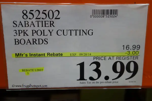 Sabatier 3 Pack Cutting Board Costco Price