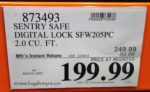 Costco Sale Price: SentrySafe 2.0 Cu Ft Digital Safe