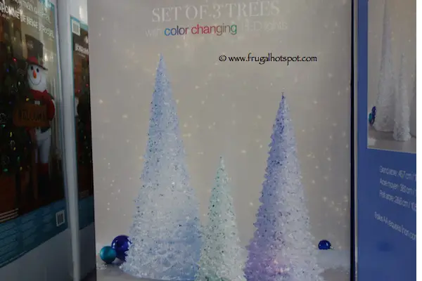 Set of 3 Glitter Trees with Color Changing LED Lights Costco
