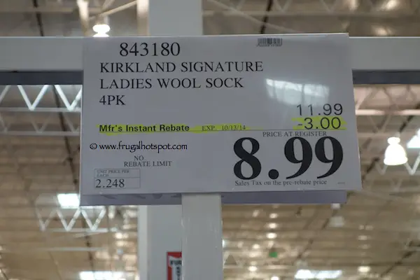 Kirkland Signature Merino Wool Blend Sock Costco Price