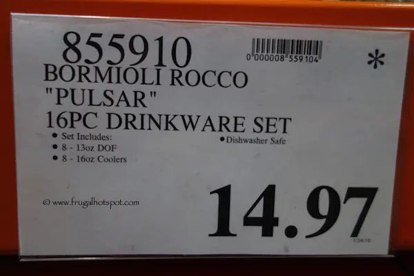 Bormioli Rocco “Pulsar” 16-Piece Drinkware Set Costco Price