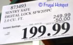 Costco Sale Price: SentrySafe 2.0 Cu Ft Digital Safe