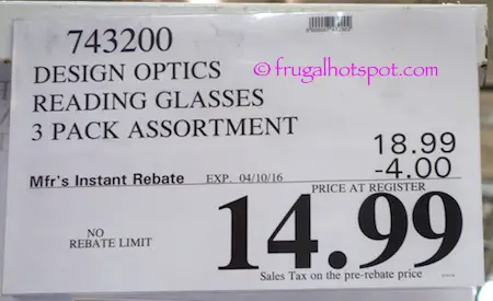 Design Optics 3-Pack Reading Glasses Costco Price | Frugal Hotspot