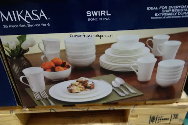 Mikasa Swirl 36 Piece Bone China Dinnerware Set Costco