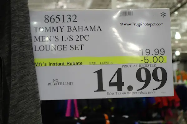 Tommy Bahama Men's 2 Piece Lounge Set Costco Price