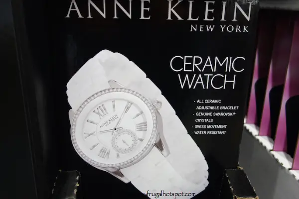 Anne Klein New York Ladies White Ceramic Crystal Bezel Watch Costco