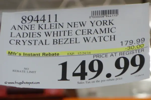 Anne Klein New York Ladies White Ceramic Crystal Bezel Watch Costco Price