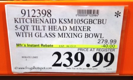 Costco Sale Price: KitchenAid 5-Quart Tilt Head Stand Mixer With Glass Mixing Bowl