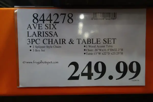 Ave Six Larissa 3-Piece Chair & Accent Table Set Costco Price