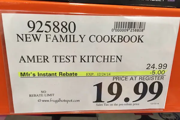 New Family Cookbook by America's Test Kitchen Costco Price