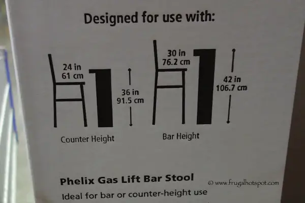 Bayside Furnishings Phelix Gas Lift Bar Stool Costco