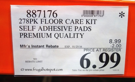 278-Pack Floor Care Kit Self Adhesive Pads Costco Price