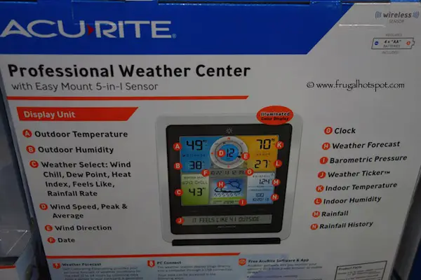 AcuRite Professional 5-in-1 Color Weather Center Costco