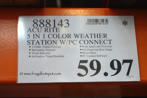 Acu Rite 5 in 1 Color Weather Station with PC Connection Costco Price