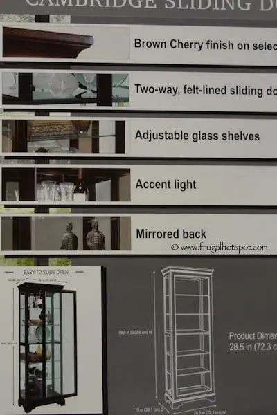 Pulaski Cambridge Sliding Glass Door Curio Cabinet Costco