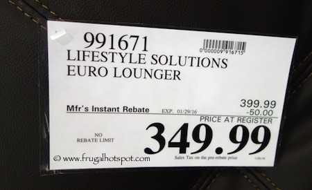 Lifestyle Solutions Vienna Euro Lounger Costco Price