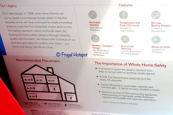 First Alert 10-Year Carbon Monoxide Alarm Costco