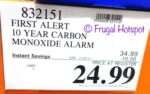 Costco Sale Price: First Alert 10-Year Carbon Monoxide Alarm