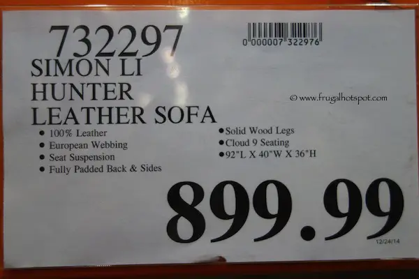 Simon Li Hunter Leather Sofa Costco Price