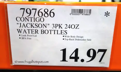 Contigo Jackson 3 Pack 24 oz Water Bottles Costco Price