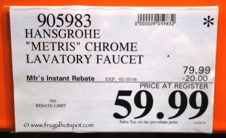 Hansgrohe 'Metris' Chrome Lavatory Faucet Costco Price