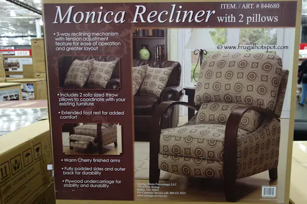 Synergy Home Furnishings Monica Recliner with 2 Pillows Costco