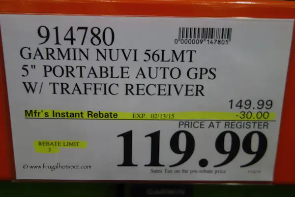 Garmin Nuvi 56LMT 5" Portable Auto GPS Costco Price