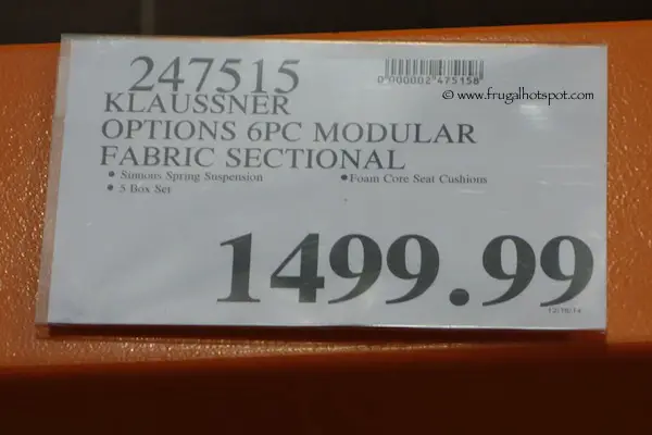 Klaussner Home Furnishings Options 6-Piece Modular Fabric Sectional Costco Price