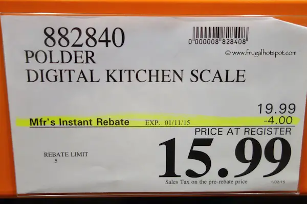 Polder Stainless Steel Digital Kitchen Scale Costco Price – Frugal Hotspot