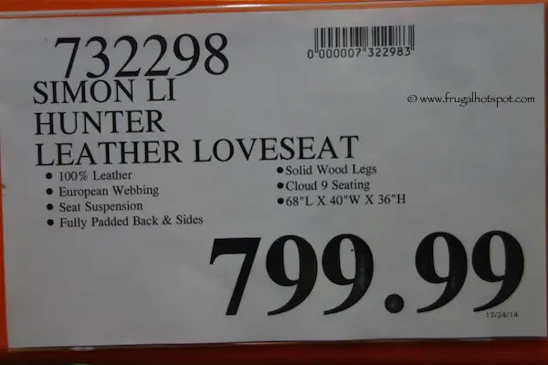 Simon Li Hunter Loveseat Costco Price