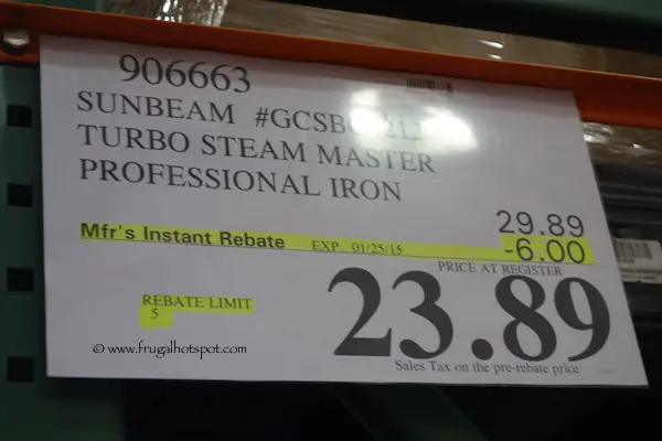 Sunbeam Digital Turbo Steam Iron Costco Price