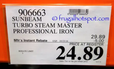 Sunbeam Digital Turbo Steam Iron Costco Price | Frugal Hotspot