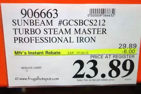 Sunbeam Digital Turbo Steam Iron Costco Price