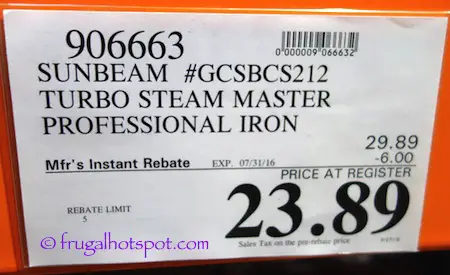 Sunbeam Digital Turbo Steam Iron Costco Price | Frugal Hotspot