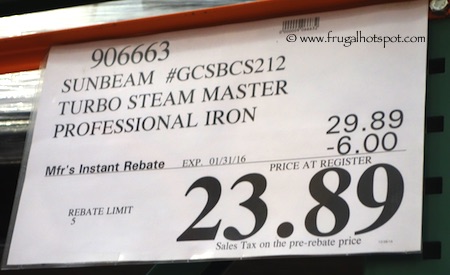 Sunbeam Digital Turbo Steam Iron Costco Price