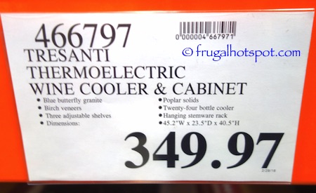 Tresanti Zinfandel Thermoelectric Wine Cooler & Cabinet Costco Price | Frugal Hotspot