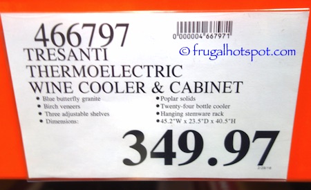 Tresanti Zinfandel Thermoelectric Wine Cooler Cabinet Costco